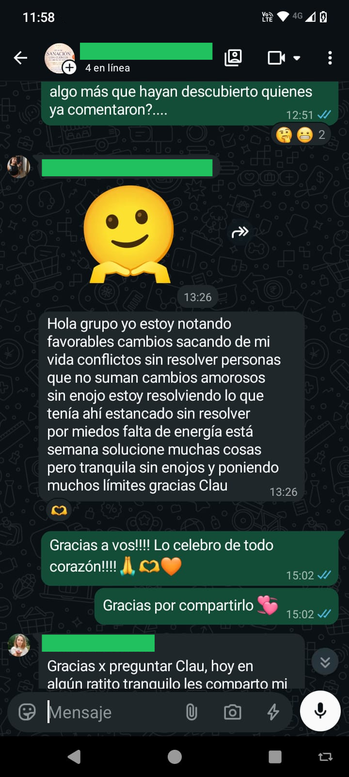 Mensaje de una participante del Reto El Arte de Recibir