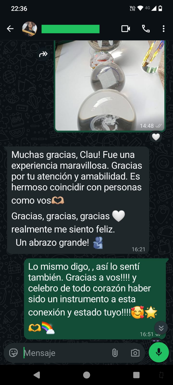 Mensaje de una participante del Reto El Arte de Recibir