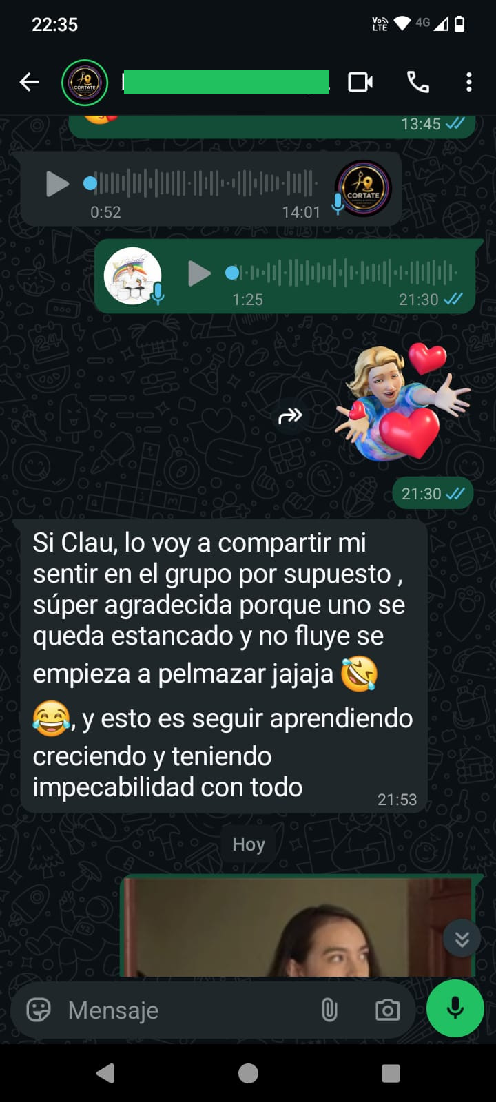 Mensaje de una participante del Reto El Arte de Recibir