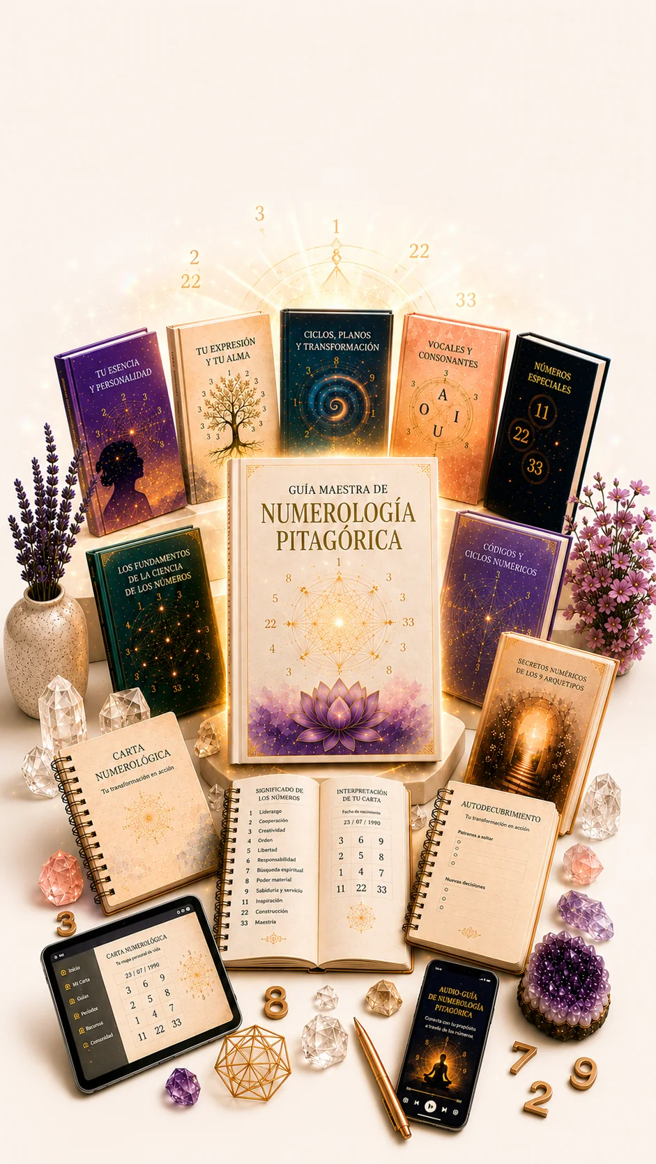 Guia Maestra de Numerologia Pitagorica, coleccion completa de 20 tomos